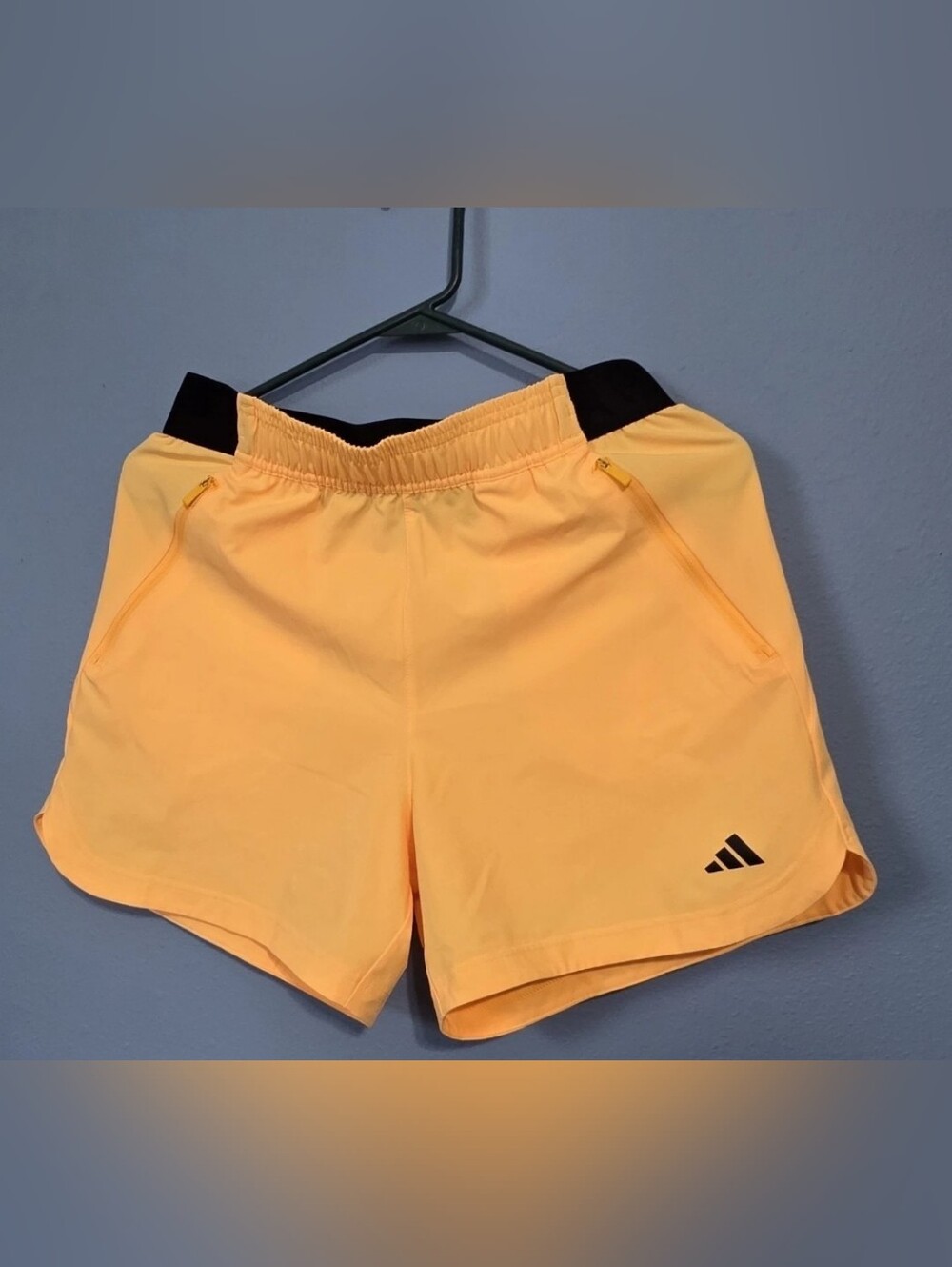 adidas Yellow Athletic Shorts with Black Waistband Accent Women's Biker Hiking